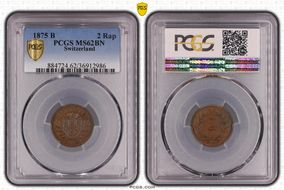 1875 B 2 Rap MS62BN