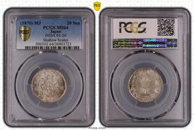 (1870) M3 20 Sen JNDA 01-20 Shallow Scales MS64