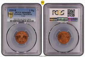 1939-B 2 Pfg J-362 MS66RD