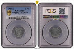 1940-E 5 Pfg J-370 Regular Issue MS64