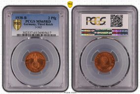 1938-B 2 Pfg J-362 MS65RD