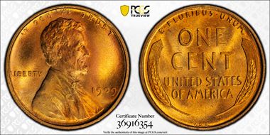1909 VDB 1C Doubled Die Obverse MS67+ RD