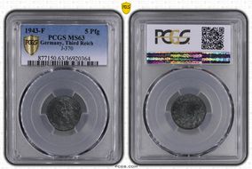 1943-F 5 Pfg J-370 MS63