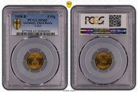 1938-B 5 Pfg J-363 MS65