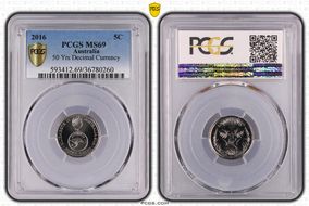 2016 5C 50 Yrs Decimal Currency MS69