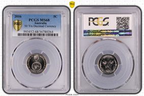 2016 5C 50 Yrs Decimal Currency MS68