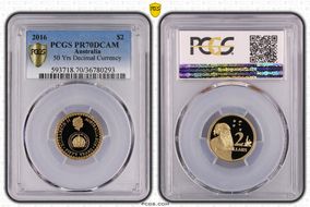 2016 $2 50 Yrs Decimal Currency PR70DCAM