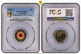 2012-C $2 Remembrance Day Colorized MS67