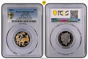 2014 $1 Mob of Roos CuNi Partial Gilt PR69DCAM