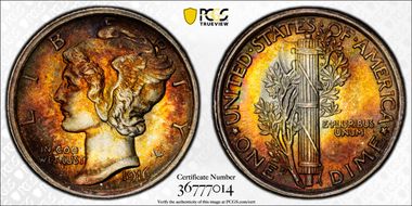 1916 10C Mercury MS68FB