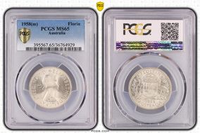 1958(m) Florin KM-60  Ag MS65