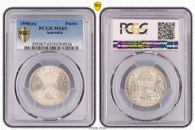 1958(m) Florin KM-60  Ag MS65