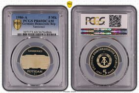 1986-A 5 Mk Sanssouci PR69DCAM