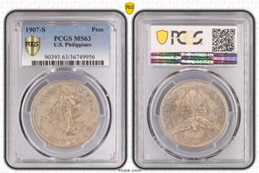 1907-S Peso MS63