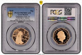 2018 50p S-H49 Paddington Bear Au Paddington Station PR70DCAM