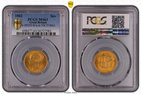 1862 Sov S-3852D R/ᴚ in VICTORIA MS63