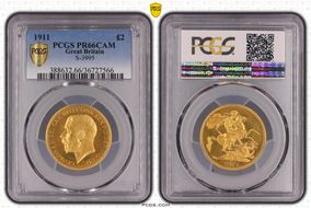 1911 £2 S-3995 PR66CAM