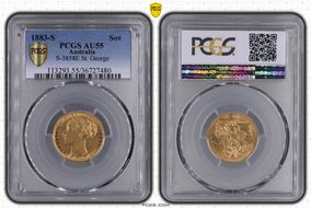 1883-S Sov S-3858E St. George AU55