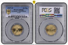 1937-E 10 Pfg J-364 MS66