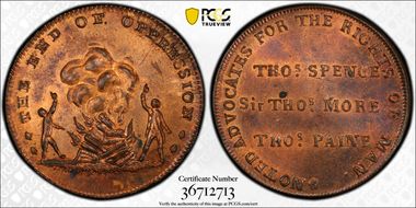 (c.1790) Tk 1/2D DH-818 Middlesex, Spence's MS64RB