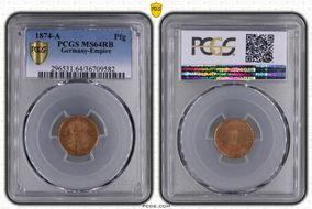 1874-A Pfg MS64RB