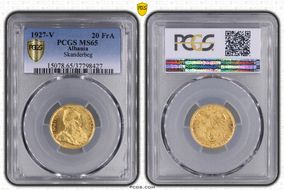 1927-V 20 FrA Skanderbeg KM-12  Au MS65