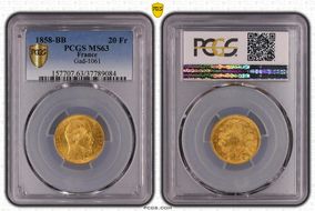 1858-BB 20 Fr Gad-1061 MS63