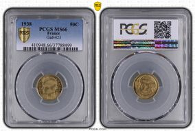 1938 50C Gad-423 F-192 MS66