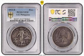 1911-S Peso VF35