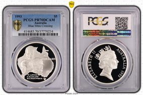 1993 $5 Blue Mountains Crossing PR70DCAM