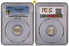 1943-D 3D KM-37  Ag MS66