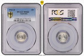 1943-D 3D KM-37  Ag MS66