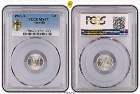 1943-D 3D KM-37  Ag MS67