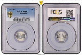 1943-D 3D KM-37  Ag MS67