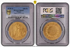 1878-A 100 Fr Gad-1137 F-552 MS61