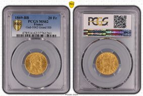 1869-BB 20 Fr Gad-1062 F-532 Grand BB MS62
