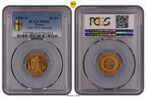 1896-A 20 Fr Gad-1063 F-533 Faisceau MS63