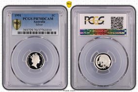 1991 1C Silver PR70DCAM