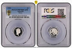 1991 1C Silver PR70DCAM