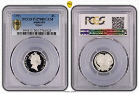 1991 2C Silver PR70DCAM