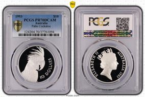 1993 $10 Palm Cockatoo PR70DCAM