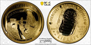 2019-W $5 Apollo 11 50th Anniversary First Strike AMF PR70DCAM