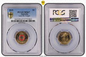 2015 $2 Lest We Forget Colorized MS67