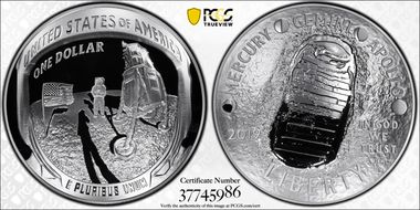 2019-P $1 Apollo 11 50th Anniversary  First Strike - 5 oz Silver AMF PR70DCAM