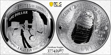 2019-P $1 Apollo 11 50th Anniversary  First Strike - 5 oz Silver AMF PR70DCAM