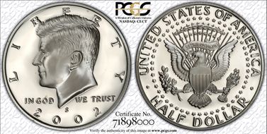 2002-S 50C Silver PR70DCAM