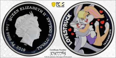 2019-P $1 Looney Tunes Lovestruck First Strike PR70DCAM