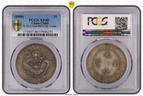 (1908)34 $1 LM-465 Cld. Conn. XF40