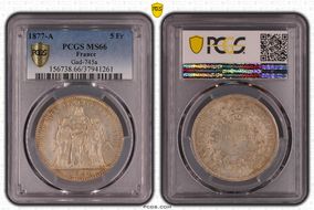 1877-A 5 Fr Gad-745a F-334 MS66