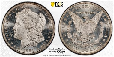 1884-CC $1 MS62PL